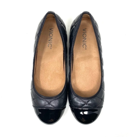 Vionic Desiree Women's Quilted Flat Supportive Dress Shoe Black - Picture 4 of 7